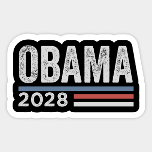 Obama 2028 Retro Distressed Campaign Style Political Sticker